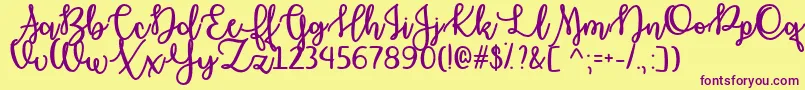 OctoberMoonOtf Font – Purple Fonts on Yellow Background