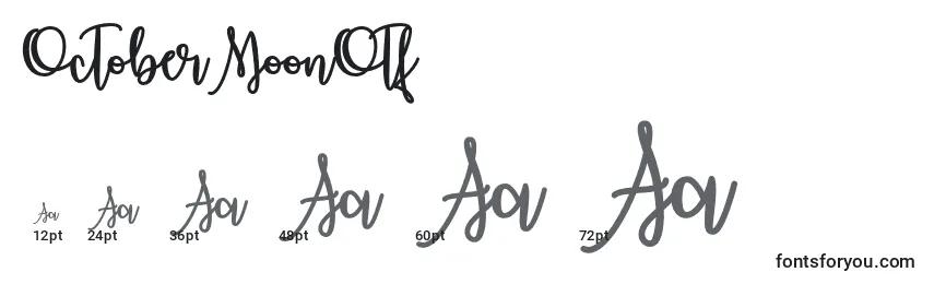 Größen der Schriftart OctoberMoonOtf