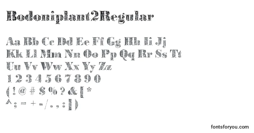 Schriftart Bodoniplant2Regular – Alphabet, Zahlen, spezielle Symbole