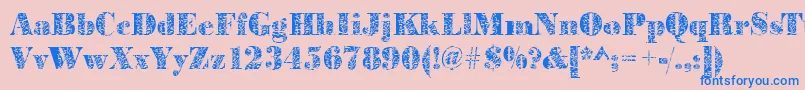 Police Bodoniplant2Regular – polices bleues sur fond rose
