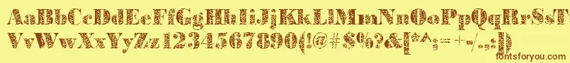 Bodoniplant2Regular Font – Brown Fonts on Yellow Background