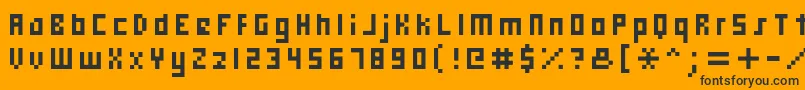 Hooge0558 Font – Black Fonts on Orange Background