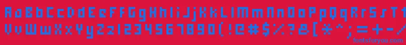 Hooge0558-fontti – siniset fontit punaisella taustalla