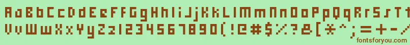 Hooge0558-fontti – ruskeat fontit vihreällä taustalla