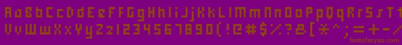 Hooge0558-fontti – ruskeat fontit violetilla taustalla