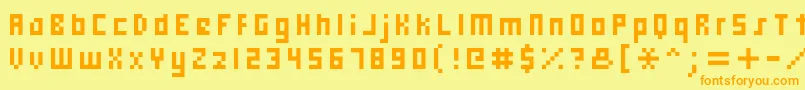 Hooge0558 Font – Orange Fonts on Yellow Background