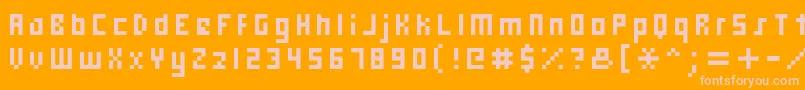 Hooge0558 Font – Pink Fonts on Orange Background