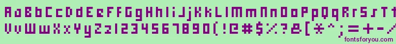 Hooge0558 Font – Purple Fonts on Green Background