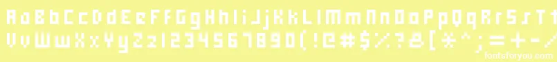 Шрифт Hooge0558 – белые шрифты на жёлтом фоне