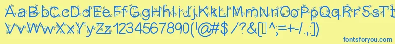 Christmasligtness Font – Blue Fonts on Yellow Background