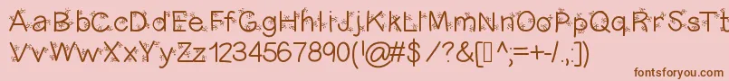 Christmasligtness Font – Brown Fonts on Pink Background