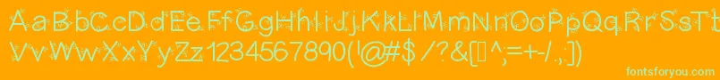 Christmasligtness-Schriftart – Grüne Schriften auf orangefarbenem Hintergrund