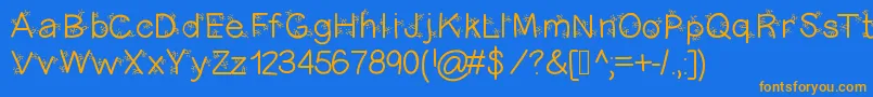 Christmasligtness Font – Orange Fonts on Blue Background