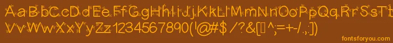 Christmasligtness Font – Orange Fonts on Brown Background