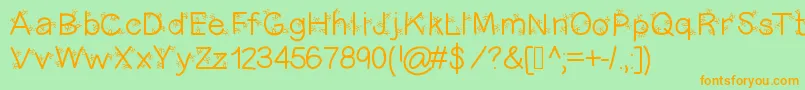 Christmasligtness Font – Orange Fonts on Green Background