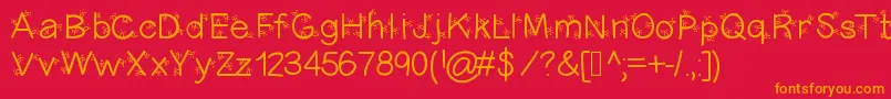 Christmasligtness Font – Orange Fonts on Red Background