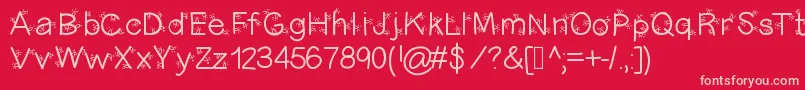 Christmasligtness Font – Pink Fonts on Red Background