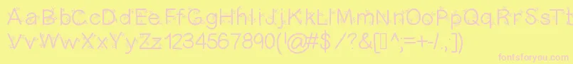 Christmasligtness Font – Pink Fonts on Yellow Background
