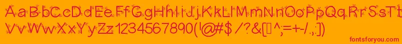 Christmasligtness Font – Red Fonts on Orange Background