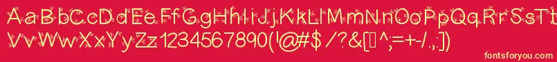 Christmasligtness Font – Yellow Fonts on Red Background