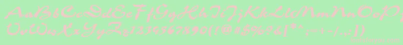 Corrida1 Font – Pink Fonts on Green Background