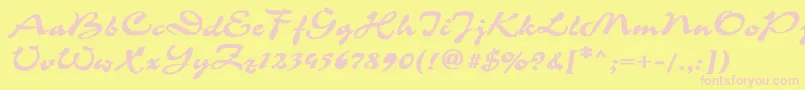 Corrida1-Schriftart – Rosa Schriften auf gelbem Hintergrund