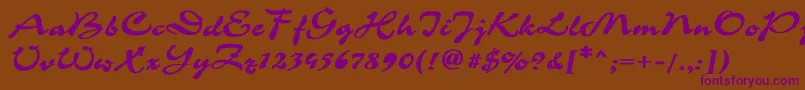 Corrida1-Schriftart – Violette Schriften auf braunem Hintergrund