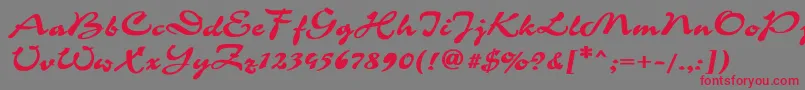 Corrida1-Schriftart – Rote Schriften auf grauem Hintergrund