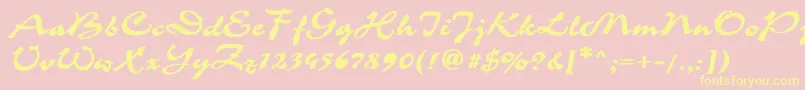 Corrida1-Schriftart – Gelbe Schriften auf rosa Hintergrund