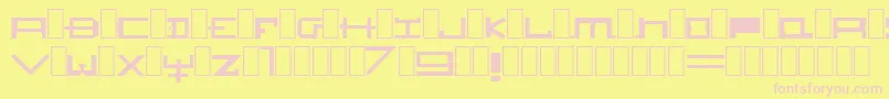 Hozenozzle-fontti – vaaleanpunaiset fontit keltaisella taustalla
