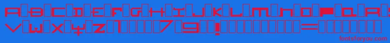 Hozenozzle-Schriftart – Rote Schriften auf blauem Hintergrund