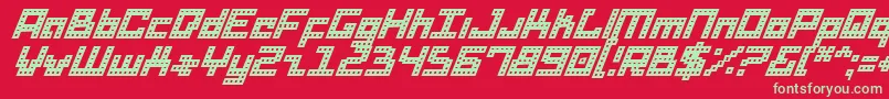 フォントDridi – 赤い背景に緑の文字