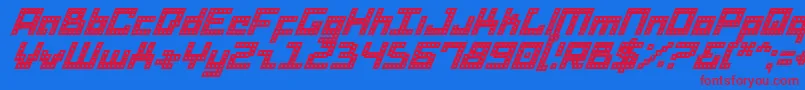 フォントDridi – 赤い文字の青い背景
