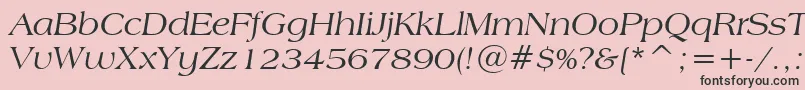 フォントAmericanaItalicBt – ピンクの背景に黒い文字