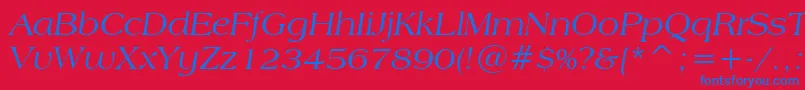 AmericanaItalicBt Font – Blue Fonts on Red Background