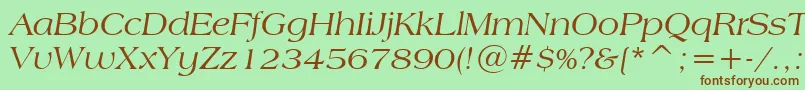 AmericanaItalicBt Font – Brown Fonts on Green Background