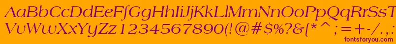 AmericanaItalicBt Font – Purple Fonts on Orange Background