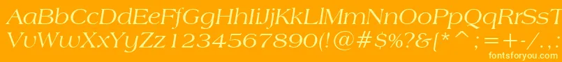 AmericanaItalicBt Font – Yellow Fonts on Orange Background