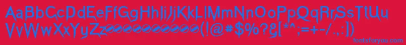 VampeticaBold Font – Blue Fonts on Red Background