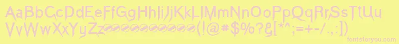 VampeticaBold Font – Pink Fonts on Yellow Background