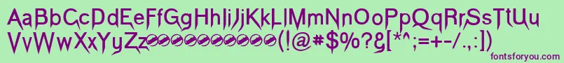 VampeticaBold Font – Purple Fonts on Green Background