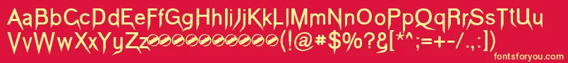 VampeticaBold Font – Yellow Fonts on Red Background