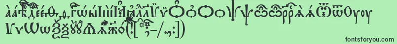 TriodionIeucs Font – Black Fonts on Green Background