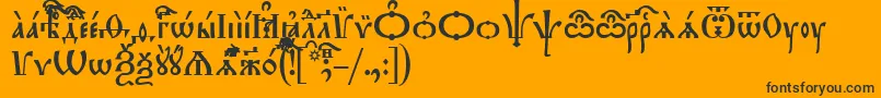 フォントTriodionIeucs – 黒い文字のオレンジの背景