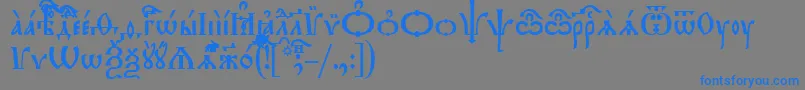 TriodionIeucs Font – Blue Fonts on Gray Background