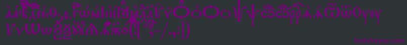 TriodionIeucs Font – Purple Fonts on Black Background