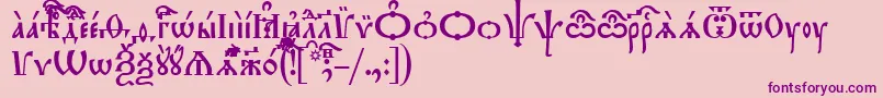 フォントTriodionIeucs – ピンクの背景に紫のフォント