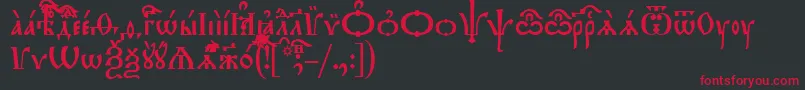 TriodionIeucs Font – Red Fonts on Black Background