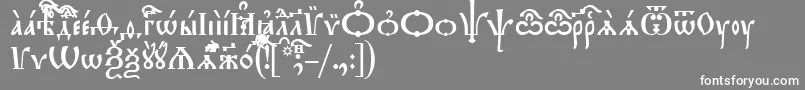 TriodionIeucs Font – White Fonts on Gray Background