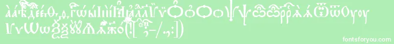 TriodionIeucs Font – White Fonts on Green Background
